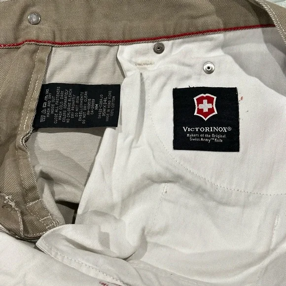 Victorinox Swiss Army Denim Boot Cut Pants Tan Khaki Mens Jeans Casual - Picture 8 of 8
